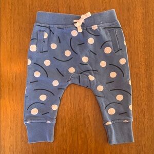 🍊5/$25 Cotton On Kids Blue and Pink Patterned Joggers size 3-6m